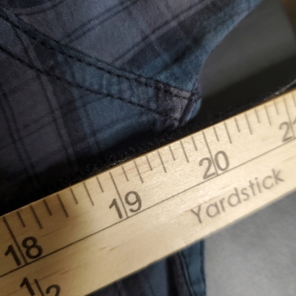 Point Zero Shirt Button Down Long Sleeve Plaid Burst Pockets - Picture 9 of 13